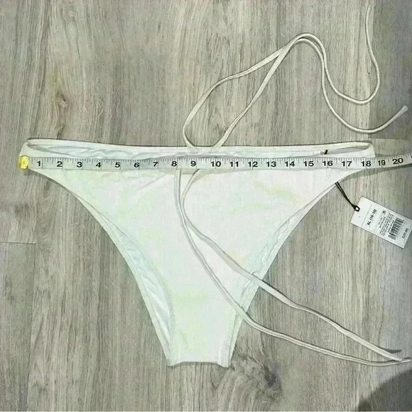 NWT Shade & Shore Swim White High Cut Tie Strap Bikini Swimsuit Bottoms Size XL - Picture 5 of 5